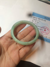Load image into Gallery viewer, 49mm Certified Type A 100% Natural sunny apple green/red oval Jadeite Jade bangle BG62-0165