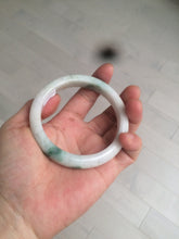 Load image into Gallery viewer, 59mm Certified 100% natural Type A sunny green/white jadeite jade bangle AX97-4353