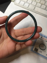 Load image into Gallery viewer, 59mm Certified Type A 100% Natural dark green/blue/gray Guatemala slim round cut Jadeite bangle PA150-8854