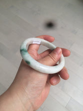 Load image into Gallery viewer, 59mm Certified 100% natural Type A sunny green/white jadeite jade bangle AX97-4353