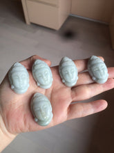 Load image into Gallery viewer, 39mm 100% natural light green/white Guanyin jadeite jade pendant/hand held BF91