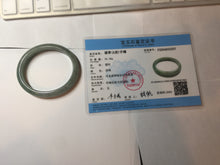 Load image into Gallery viewer, 54.5mm certified Type A 100% Natural dark green gary(油青) oval Jadeite Jade bangle PB206-3357