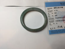 Load image into Gallery viewer, 54.5mm certified Type A 100% Natural dark green gary(油青) oval Jadeite Jade bangle PB206-3357