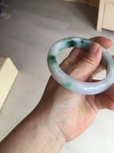 Load image into Gallery viewer, 57mm certified 100% natural type A sunny green/purple jadeite jade bangle BN83-8723