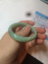Load image into Gallery viewer, 49mm Certified Type A 100% Natural sunny apple green/red oval Jadeite Jade bangle BG62-0165