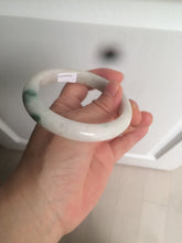 Load image into Gallery viewer, 59mm Certified 100% natural Type A sunny green/white jadeite jade bangle AX97-4353