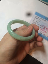 Load image into Gallery viewer, 49mm Certified Type A 100% Natural sunny apple green/red oval Jadeite Jade bangle BG62-0165