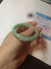 Load image into Gallery viewer, 49mm Certified Type A 100% Natural sunny apple green/red oval Jadeite Jade bangle BG62-0165