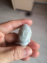 Load image into Gallery viewer, 39mm 100% natural light green/white Guanyin jadeite jade pendant/hand held BF91