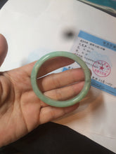 Load image into Gallery viewer, 49mm Certified Type A 100% Natural sunny apple green/red oval Jadeite Jade bangle BG62-0165