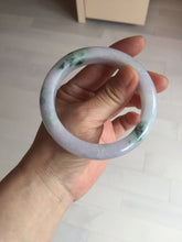 Load image into Gallery viewer, 58mm certified 100% natural type A light green/purple/yellow(FU LU SHOU)  jadeite jade bangle BN84-8722