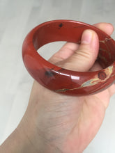 Load image into Gallery viewer, 58mm 100% natural red jasper stone(红碧玉,鸡血石) bangle SY100