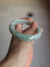 Load image into Gallery viewer, 57.5mm certified 100% natural type A light green/white jadeite jade bangle Q122-0037