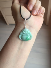 Load image into Gallery viewer, Certified 100% Natural type A sunny green happy Buddha jadeite Jade pendant PB65-5096