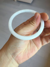 Load image into Gallery viewer, 55.6mm 100% natural Type A icy watery light green white slim round cut jadeite jade bangle AD113-8104