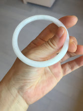 Load image into Gallery viewer, 55.6mm 100% natural Type A icy watery light green white slim round cut jadeite jade bangle AD113-8104