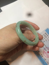 Load image into Gallery viewer, 49mm Certified Type A 100% Natural sunny apple green/red oval Jadeite Jade bangle BG62-0165
