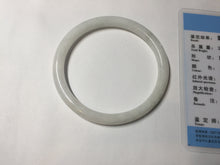 Load image into Gallery viewer, 55.6mm 100% natural Type A icy watery light green white slim round cut jadeite jade bangle AD113-8104