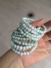 Load image into Gallery viewer, 6-6.4mm 100% natural type A green/white jadeite jade beads bracelet group BF94