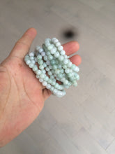 Load image into Gallery viewer, 6-6.4mm 100% natural type A green/white jadeite jade beads bracelet group BF94