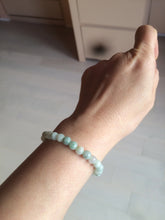 Load image into Gallery viewer, 6-6.4mm 100% natural type A green/white jadeite jade beads bracelet group BF94