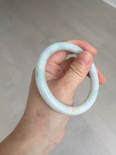 Load image into Gallery viewer, 55mm Certified Type A 100% Natural light green yellow round cut Jadeite Jade bangle Q134-2846