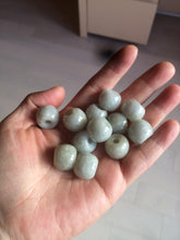 Load image into Gallery viewer, 20x18mm Type A 100% Natural white/light green olive shape Jadeite Jade LuluTong (Every road is smooth) bead pendant BF93