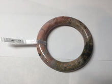 Load image into Gallery viewer, 53.3mm 100% natural pink brown black chubby round cut rose stone (Rhodonite)bangle SY121