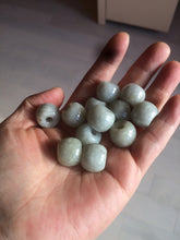 Load image into Gallery viewer, 20x18mm Type A 100% Natural white/light green olive shape Jadeite Jade LuluTong (Every road is smooth) bead pendant BF93