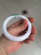 Load image into Gallery viewer, 54mm Certified 100% natural Type A olive green/white/purple jadeite jade bangle AX96-5190
