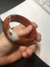 Load image into Gallery viewer, 58mm 100% natural red jasper stone(红碧玉,鸡血石) bangle SY100