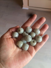 Load image into Gallery viewer, 20x18mm Type A 100% Natural white/light green olive shape Jadeite Jade LuluTong (Every road is smooth) bead pendant BF93