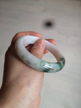 Load image into Gallery viewer, 57.7mm certified 100% natural type A watery green/white/purple jadeite jade bangle BF43-1475