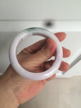 Load image into Gallery viewer, 54mm Certified 100% natural Type A olive green/white/purple jadeite jade bangle AX96-5190