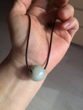 Load image into Gallery viewer, 20x18mm Type A 100% Natural white/light green olive shape Jadeite Jade LuluTong (Every road is smooth) bead pendant BF93