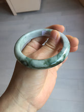 Load image into Gallery viewer, 53mm certified 100% natural Type A green white with green floating flowers jadeite bangle PD158-6291