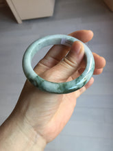 Load image into Gallery viewer, 53mm certified 100% natural Type A green white with green floating flowers jadeite bangle PD158-6291