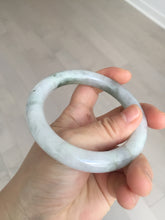 Load image into Gallery viewer, 58.5mm certified type A 100% Natural oily light green/white chubby round cut Jadeite Jade bangle BM20-2798