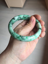 Load image into Gallery viewer, 57mm certified 100% natural sunny green/dark green/white jadeite jade bangle AD117-6634