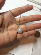 Load image into Gallery viewer, 12.3mm 100% natural type A light purple white Jadeite Jade simple is the best series pendant PB131