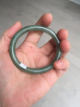 Load image into Gallery viewer, 50.5mm certificated Type A 100% Natural dark green/gray round cut oval Jadeite Jade bangle BK47-2879