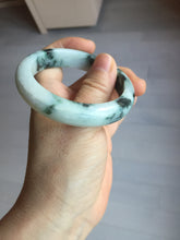 Load image into Gallery viewer, 53mm certified 100% natural Type A green white with green floating flowers jadeite bangle PD157-6246