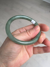 Load image into Gallery viewer, 50.5mm certificated Type A 100% Natural dark green/gray round cut oval Jadeite Jade bangle BK47-2879