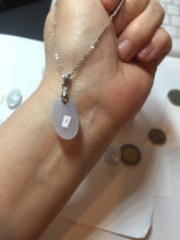 Load image into Gallery viewer, 12.3mm 100% natural type A light purple white Jadeite Jade simple is the best series pendant PB132