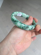 Load image into Gallery viewer, 57mm certified 100% natural sunny green/dark green/white jadeite jade bangle AD117-6634