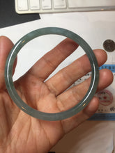 Load image into Gallery viewer, 60.5mm Certified Type A 100% Natural icy watery deep sea dark green/blue/purple/gray/black Guatemala round cut Jadeite bangle PB133-1486