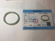 Load image into Gallery viewer, 48mm certified 100% natural Type A light green purple slim oval jadeite jade bangle PB207-2839