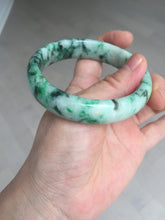 Load image into Gallery viewer, 57mm certified 100% natural sunny green/dark green/white jadeite jade bangle AD117-6634