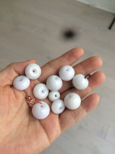 Load image into Gallery viewer, Type A 100% Natural white/light purple drum shape Jadeite Jade bead/pendant BF95