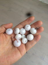 Load image into Gallery viewer, Type A 100% Natural white/light purple drum shape Jadeite Jade bead/pendant BF95